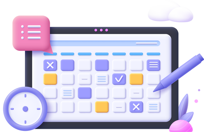 Workflow Organization Work Planning 3D Concept